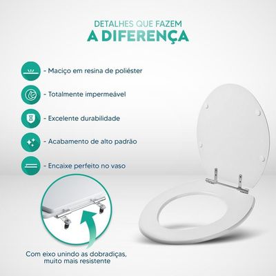 Tampa De Vaso Poliéster Izy Creme Para Bacia Deca