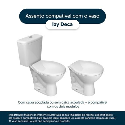 Tampa De Vaso Poliéster Izy Creme Para Bacia Deca