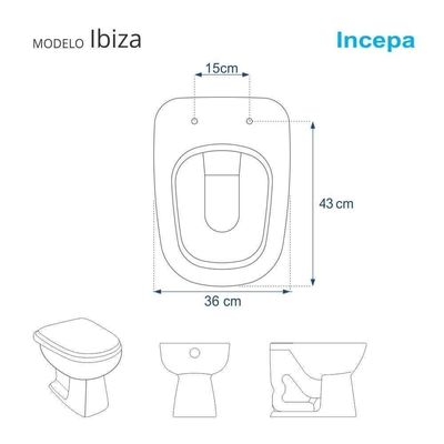 Tampa De Vaso Ibiza Shell Para Bacia Incepa