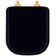 Tampa De Vaso Laqueado Com Amortecedor Quadra Preto Para Bacia Deca Com Ferragem Dourada