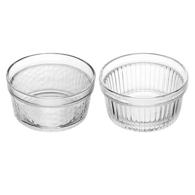 Kit 12 Ramequins de Vidro 200ml Sortidos Molheiras Acompanhamentos Sobremesas Lyor