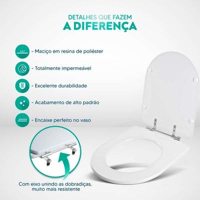 Tampa De Vaso Poliester Duomo Plus Branco Para Bacia Deca