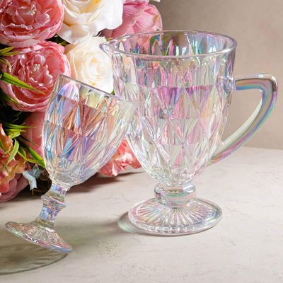 Jogo 12 Taças de Vidro 325ml Diamond Lyor Furta Cor Servir Água Suco Drinks