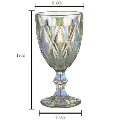 Jogo 12 Taças de Vidro 325ml Diamond Lyor Furta Cor Servir Água Suco Drinks