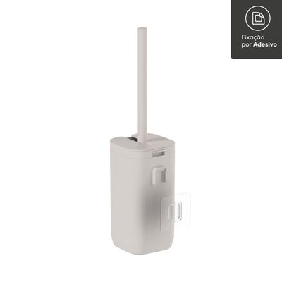 Escova Sanitária 10x30cm Bege Aura Ou Lavatina Suporte Piso Parede Banheiro Vaso