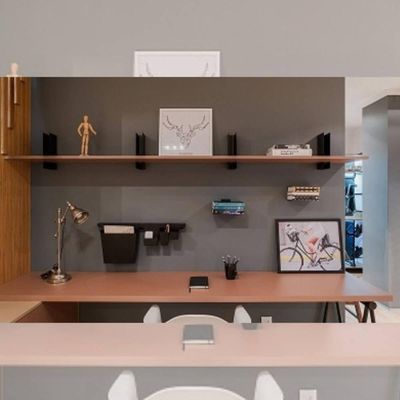 Kit 2 Mãos Francesas Pretas Suportes para Prateleira MDF 1,5cm Escritório Sala Lavanderia Masutti