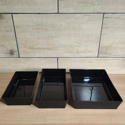 Kit 20 Travessas Retangulares 2,2L para Restaurantes Petiscarias Bares Plástico Pretas Coza