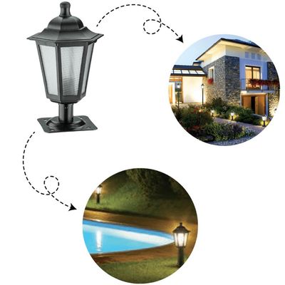 12 Postes Balizadores de Jardim Lente Fosca Luminária Preta