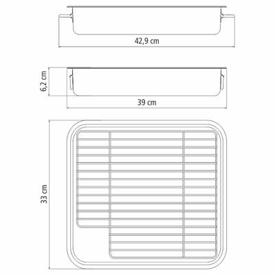 Assadeira Tramontina Service 6,4L em Aço Inox com Grelha 39x33cm com Alças Laterais Inox
