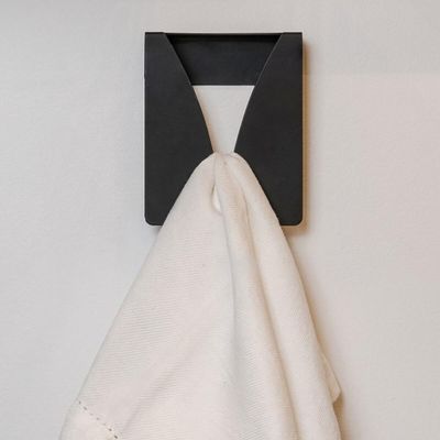 Gancho Inox Preto 9x11cm Pendurador de Toalha Mini Organize Masutti Copat