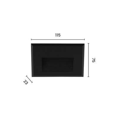Balizador Astraled Wiley De Embutir Led 2w Bivolt Preto 3000k Luz Amarela Bl-6721
