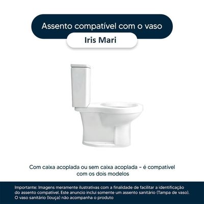 Tampa De Vaso Sanitario Iris Preto Para Bacia Mari