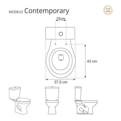 Tampa De Vaso Sanitário Contemporary Preto Para Bacia Hervy