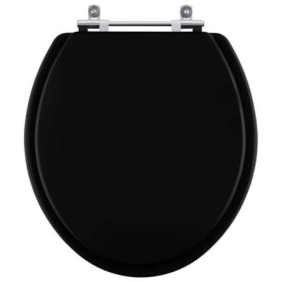 Tampa De Privada Em Mdf Liberty Preto Para Vaso Santamarina