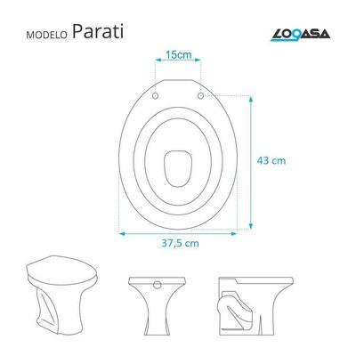 Tampa De Vaso Sanitario Almofadada Parati Bege Claro Para Bacia Logasa
