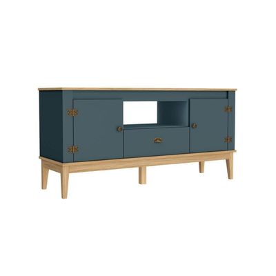 Rack Colonial Mel e Petroleo com 2 Portas e 1 Gaveta para TVs de até 60 Polegadas MB 1015