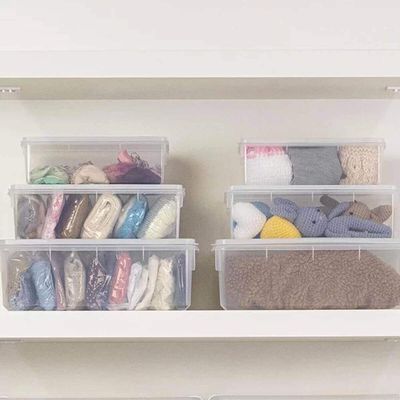 Kit 24 Caixas Organizadoras 3,5L Plasvale Cestos Plásticos com Tampa Retangulares