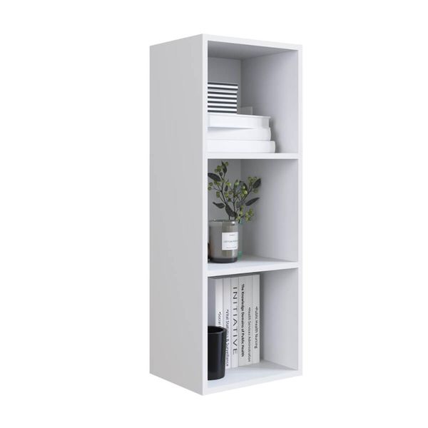 Nicho de Parede Vertical Branco Organizador Multiuso 90x33x26cm Funcionale Escritório