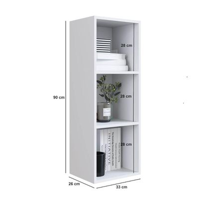 Nicho de Parede Vertical Branco Organizador Multiuso 90x33x26cm Funcionale Escritório