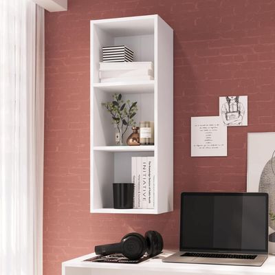 Nicho de Parede Vertical Branco Organizador Multiuso 90x33x26cm Funcionale Escritório