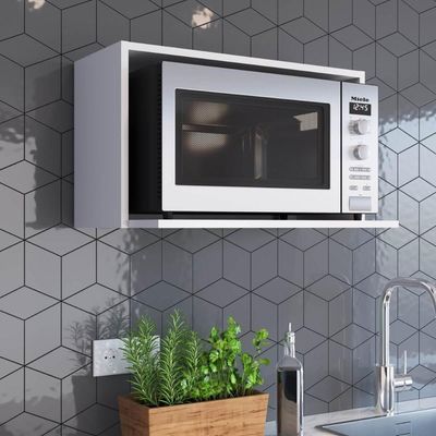 Nicho de Parede Branco para Microondas Prateleira Funcionale 60x39,5x36cm Cozinha