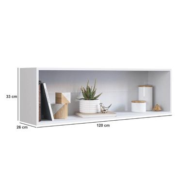 Nicho de Parede Horizontal Branco Organizador Multiuso Funcionale Decoração Cozinha