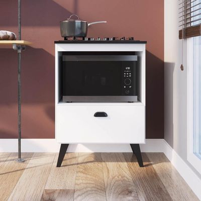 Balcão com Porta Basculante para Forno e Cooktop 4 Bocas 60x51,7x85cm Bogotá Branco