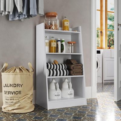 Estante Multiuso 4 Prateleiras Branca Montessoriana Brinquedos Lavanderia Garagem Art In Móveis