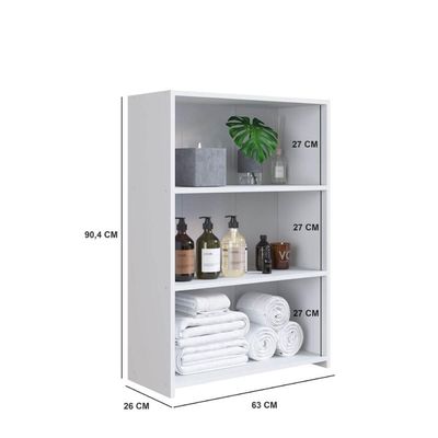 Módulo Organizador Multiuso Funcionale Estante Branca 63X26X90cm MDP Art In Móveis