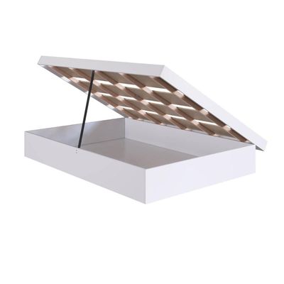 Cama Casal com Box Baú Branco MDP Bogotá Organizador Cobertores Travesseiros Art In Móveis