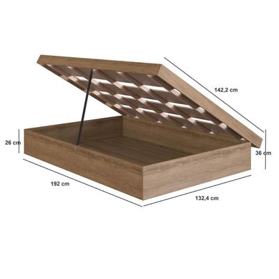 Cama Casal com Box Baú Mel MDP Bogotá Organizador Cobertores Travesseiros Art In Móveis