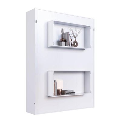 Cama de Casal Articulável Vertical Branca Dobrável MDP Vancouver Art In Móveis