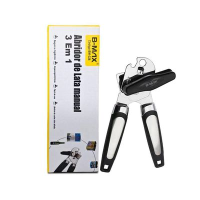 Abridor De Latas 3 Em 1 Ergonômico B-max Utilidade Na Sua Cozinha