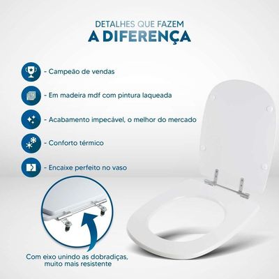 Tampa De Vaso Paris Branco Para Louça Ideal Standard