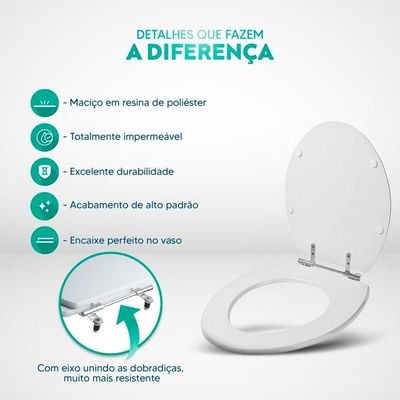 Tampa De Vaso Poliester Avalon Bege Claro Para Louça Ideal Standard