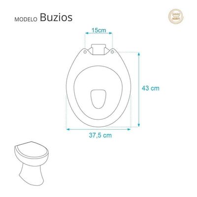 Tampa De Privada Em Mdf Buzios Cinza Claro Para Vaso Hervy
