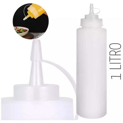 Kit 24 Bisnagas Plásticas Weck 1L Caldas Molhos Restaurante Chef Gourmet