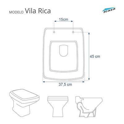 Tampa De Vaso Em Mdf Vila Rica Branco Para Louça Icasa