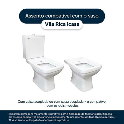 Tampa De Vaso Em Mdf Vila Rica Branco Para Louça Icasa