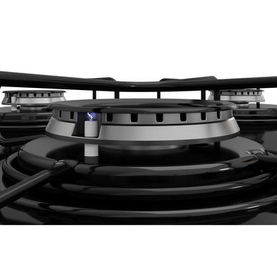 Cooktop 4 Bocas Itatiaia A Gás Em Aço Inox E Mesa Vidro Temperado Essencial Preto - Bivolt