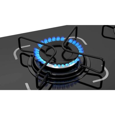 Cooktop 4 Bocas Itatiaia A Gás Em Aço Inox E Mesa Vidro Temperado Essencial Preto - Bivolt