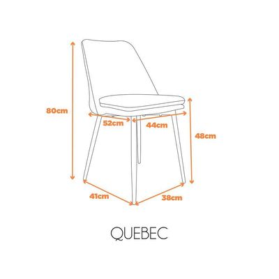 Kit 4 Cadeiras Quebec Com Assento Em Mdf E Base Em Aço Grafite