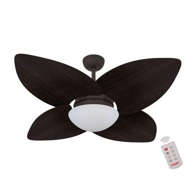Ventilador De Teto Marrom 4 Pás Tabaco 127V C/ Controle 110V