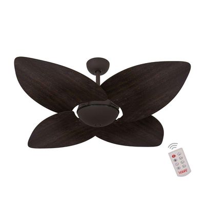 Ventilador De Teto Marrom 4 Pás Tabaco 220V C/ Controle 220V