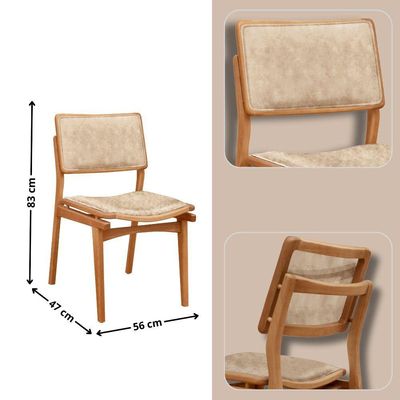 Mesa De Jantar Noronha 220cm Madeira Tampo Barril 8 Cadeiras Eva Milano / Imbuia Nat.