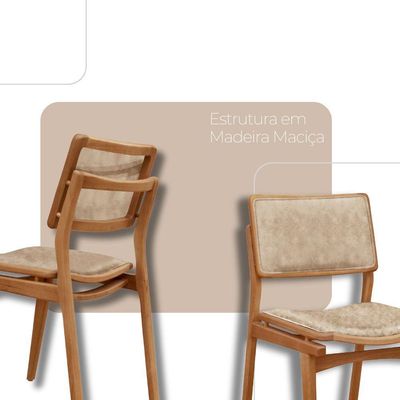 Mesa De Jantar Noronha 220cm Madeira Tampo Barril 8 Cadeiras Eva Milano / Imbuia Nat.
