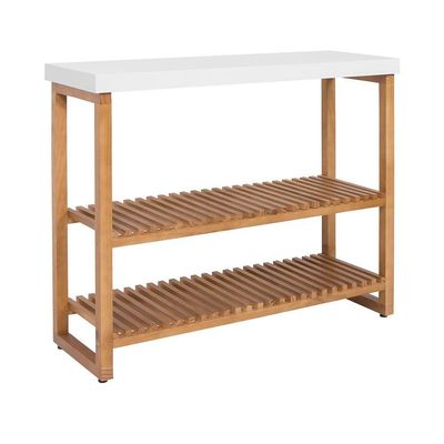 Aparador Balcão Gold Tampo MDF 25mm Maciço Pés Madeira Branco