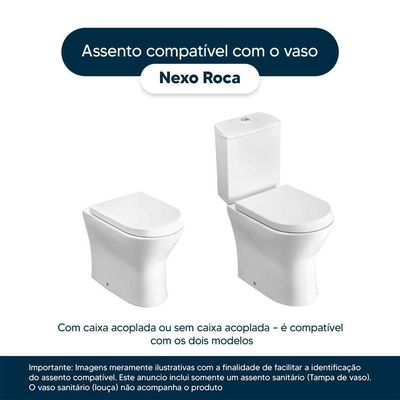 Tampa De Vaso Poliéster Com Fechamento Lento Nexo Onix (preto Fosco) Para Louça Roca Com Ferragem Dourada