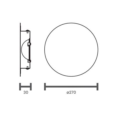 Arandela / Plafon Taschibra Luna 270 Led Bivolt Preto 2700k Luz Amarela 04030035-18