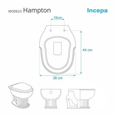 Tampa De Vaso Hampton Preto Para Bacia Incepa